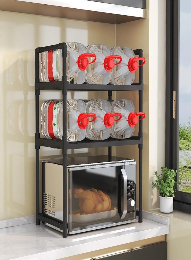 Delavala 3-Tier Acrylonitrile Butadiene Styrene Spice Rack Organizer For Countertop,Foldable Rust-Proof Standing Large Seasoning Storage Shelf With Hook For Kitchen Cabinet Living Room (3 Tire,Black) - Image 5